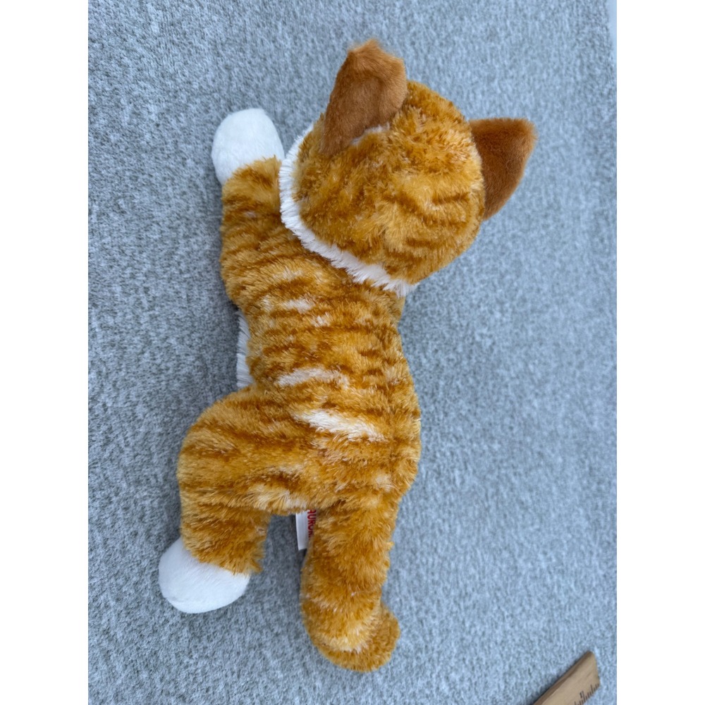 Aurora Orange Tabby Cat Plush 12 Inch Ginger White Stuffed Animal Green Eyes - Picture 3 of 8